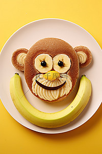糖果可爱背景背景图片_猴子面对香蕉