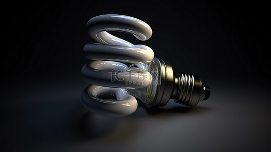 电力概念管状节能灯泡的逼真 3D 渲染
