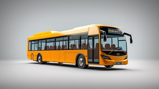 宽敞的城市巴士的 3D 渲染，具有扩展的乘客舱