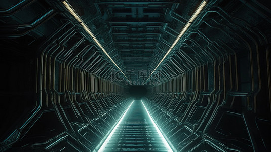 幻光背景图片_4k 超高清科幻观赏隧道令人惊叹的 3D 插图