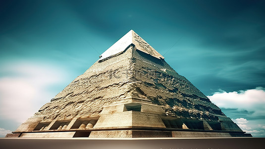 图表金字塔背景图片_3D 概念渲染中金字塔的透视背景