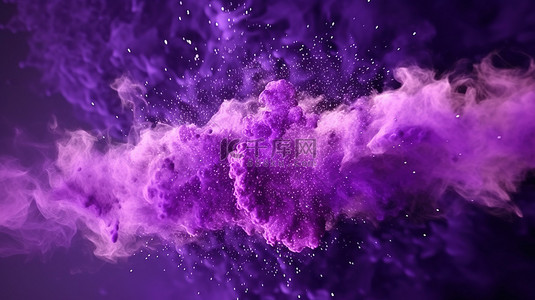 星星粒子背景图片_落下的魔法尘埃粒子背景的紫色能量流3D渲染