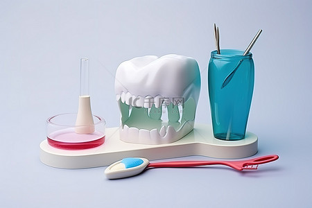 牙科护理背景图片_牙科护理包括牙刷眼镜牙膏和牙膏