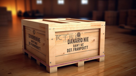 木头托盘背景图片_法国制造的进出口木箱的 3D 插图
