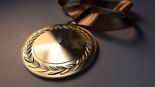 奧林匹克運動會背景图片_带丝带的金牌的 3d 渲染