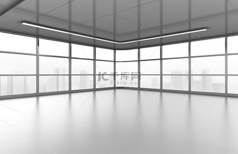 没有窗户的空3D办公室透明照片