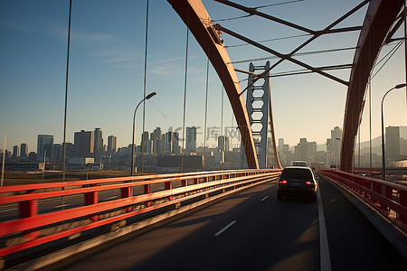 小白兔过桥背景图片_开车过韩国的一座桥