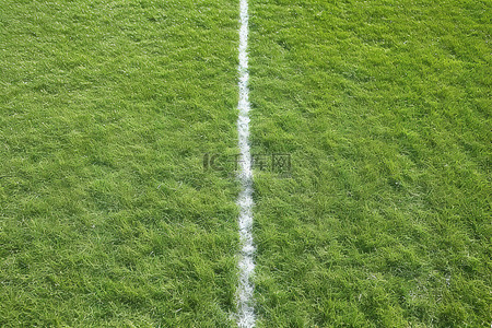 空荡荡的足球场草地上的白线