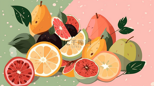 水果缤纷色彩背景