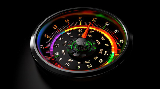 互换压力背景图片_黑色背景上的压力 o 米 3d 渲染车速表