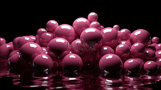 悬浮导航背景图片_悬浮在 3d 空间中的粉红色球体