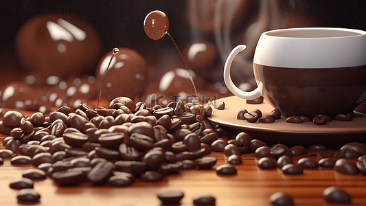 立体咖啡拉花背景图片_咖啡美式饮品写实