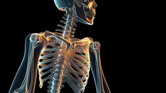 盆腔疼痛背景图片_疼痛的手臂 3d 渲染骨骼图
