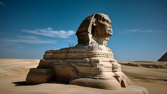 埃及背景图片_狮身人面像历史文化旅游背景