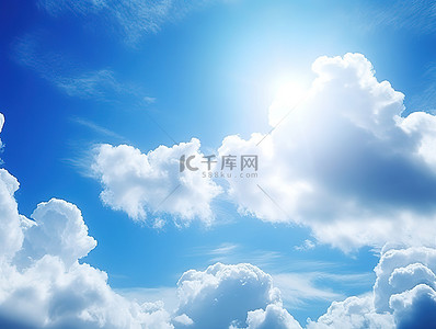 蓝色的白云在天空高清壁纸