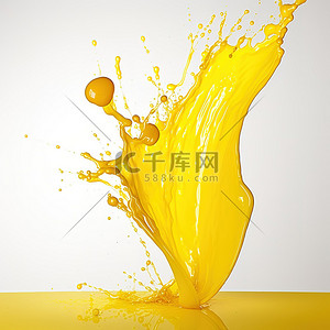 黄色液体背景图片_黄色液体溅到白墙上