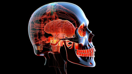 磁共振扫描背景图片_AI机器人使用3D渲染来分析大脑断层扫描X射线