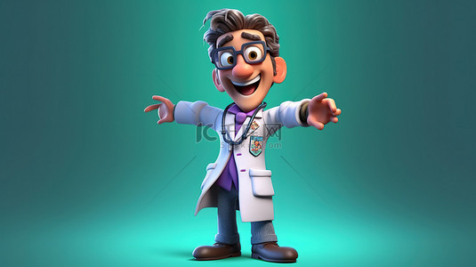 印度男人背景图片_1 俏皮的医生 3D 渲染