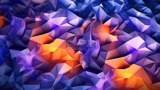 几何场景 3D 渲染的抽象多边形