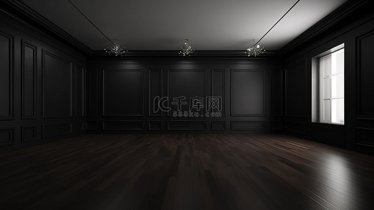 昏暗的灯光背景图片_灯光昏暗的宽敞简约房间的 3D 渲染
