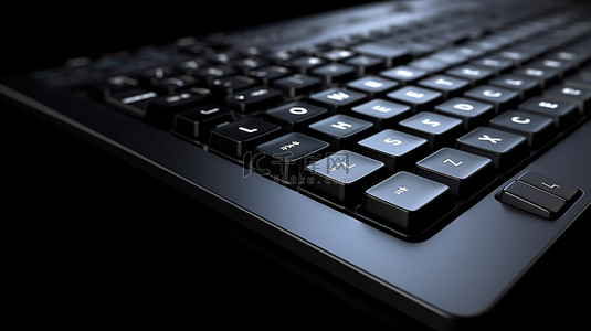 商务设置中的高科技键盘 3d 渲染图像与技术键