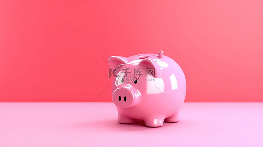 在储蓄金钱概念的背景下，储蓄创造了漂亮的粉红色存钱罐