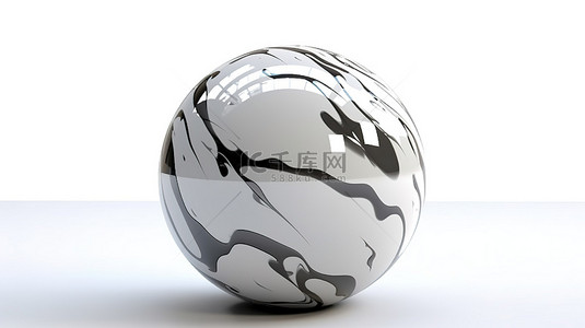 白色透明球背景图片_白色背景下的 3D 渲染玻璃弹珠