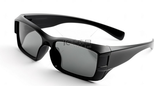 带有 3D 眼镜的独立白色背景，专为沉浸式电影和电视观看体验而设计