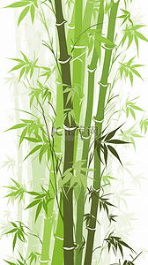树国风背景图片_翠竹装饰竹子背景创意插画自然背景