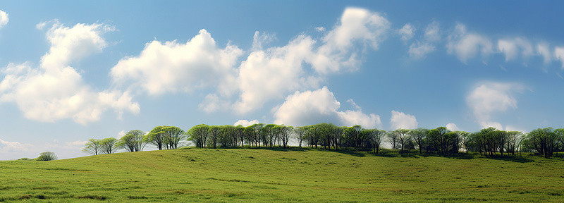 绿色的云彩背景图片_一片绿色的田野，绿草如茵，天空下有云彩