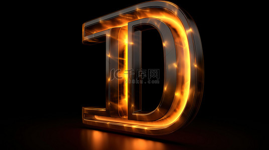 3d 发光数字 1 非常适合呈现的展示业务标牌