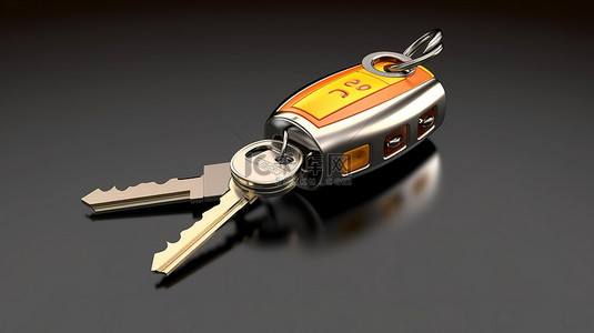 汽车钥匙和锁的 3d 插图