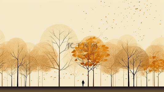 秋天黄色树叶背景图片_秋天风景背景