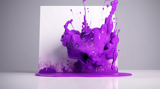 以 3d 呈现的紫色和白板阴影中的抽象梯度液体