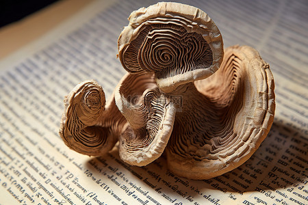 旧报纸里的真菌蘑菇