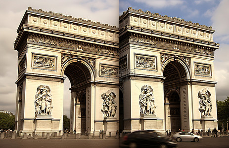 欧洲背景图片_巴黎凯旋门
