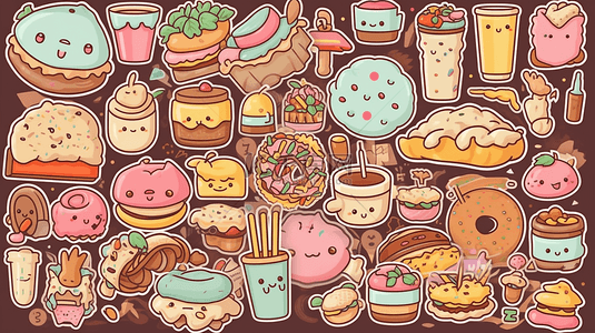 美味面包背景图片_甜甜圈营养早餐装饰插画