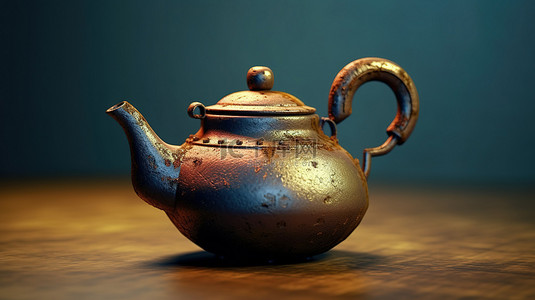 茶咖啡壶背景图片_古董茶壶的 3d 模型