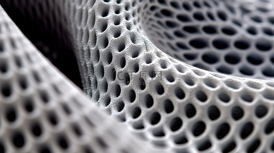 基于 3D 打印粉末的灰色抽象模型原型的特写