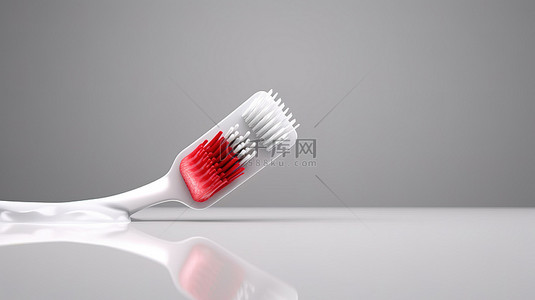 3d 渲染中带糊状物的产品展示牙刷