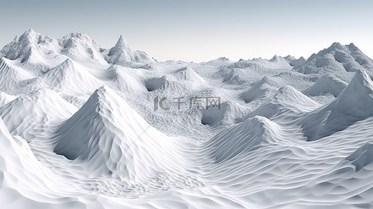 3d 渲染中的雪山地形
