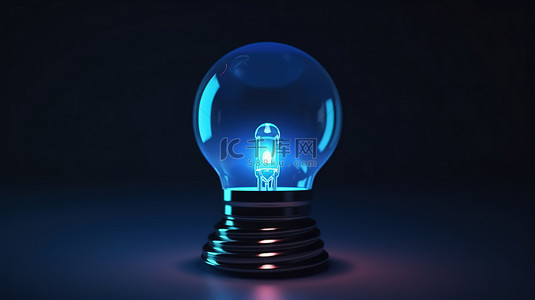 社交媒体帖子的高级封面照片背景 3D 渲染的音量图标在灯泡内发光