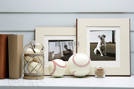 装饰相册背景图片_复古环境中厨房水槽中的棒球相册和棒球