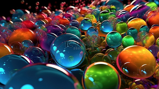 气泡形状背景图片_充满活力的体积气泡 3D 屏保