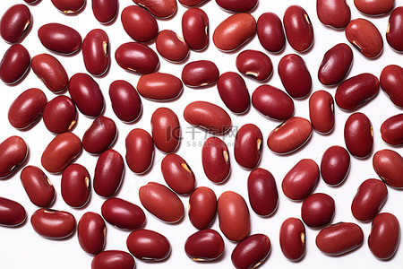 白色背景上的红豆