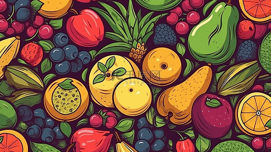 水果可爱插画背景