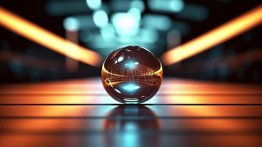 抽象球背景描绘现代技术和虚拟圆圈 3d 渲染