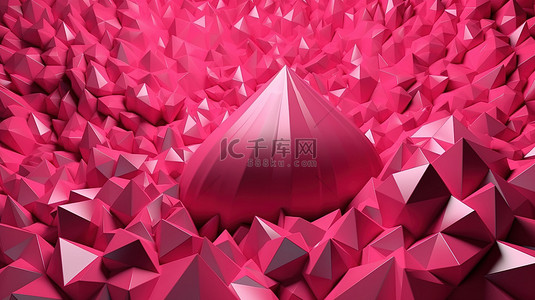 抽象多边形三角背景图片_抽象背景与三角形粉红色 3d 渲染