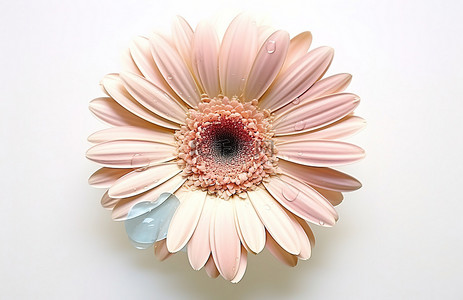 粉色小菊花背景图片_白色背景上的一朵粉色小非洲菊花