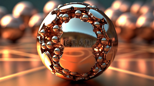 金属铜球的 3d 渲染
